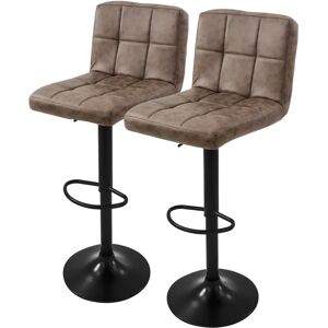 ML-DESIGN Set van 2 Verstelbare Bruine Kunstlederen Barkrukken - Barmeubilair ML-DESIGN Set van 2 Verstelbare Bruine Kunstlederen Barkrukken - Barmeubilair