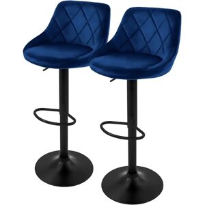 ML-Design Fluwelen Barkruk Set - 360° Draaibaar - Blauw ML-Design Fluwelen Barkruk Set - 360° Draaibaar - Blauw