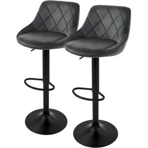 ML-Design Set van 2 Velours Barkrukken met Verstelbare Hoogte ML-Design Set van 2 Velours Barkrukken met Verstelbare Hoogte