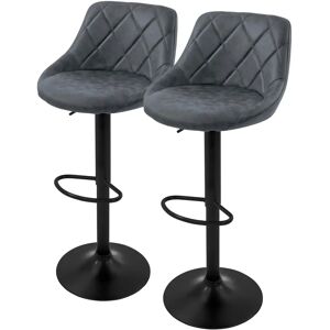 ML-Design Set 2 Säädettävistä Baarijakkaroista - Keinonahka Antrasiitti ML-Design Set 2 Säädettävistä Baarijakkaroista - Keinonahka Antrasiitti