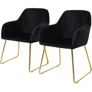 ML-Design Zestaw czarnych krzeseł z pluszu - Modern Living ML-Design Zestaw czarnych krzeseł z pluszu - Modern Living