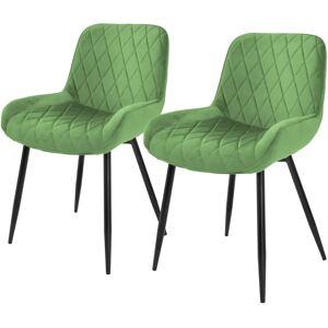 ML-Design Ensemble 2x Chaises en Velours Vert Sauge - Chaises de salle à manger - Publicité ML-Design Ensemble 2x Chaises en Velours Vert Sauge - Chaises de salle à manger - Publicité