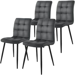 ML-Design Ensemble de 4 Chaises Velours - Anthracite - Élégance Moderne - Publicité ML-Design Ensemble de 4 Chaises Velours - Anthracite - Élégance Moderne - Publicité