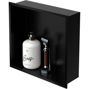 LUXEBATH Nicho de Douche en Acier Inoxydable - 30x30cm - Noir - Rangement Douche - Publicité LUXEBATH Nicho de Douche en Acier Inoxydable - 30x30cm - Noir - Rangement Douche - Publicité