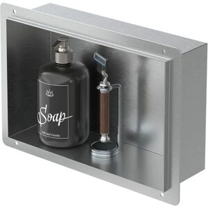 LUXEBATH Nicho Mur en Acier Inox 20x30x10cm Argent - Étagère de Douche Encastrée - Publicité LUXEBATH Nicho Mur en Acier Inox 20x30x10cm Argent - Étagère de Douche Encastrée - Publicité
