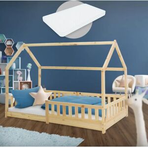 ML-DESIGN Kinderbett mit Dach - Natur Pine, 90x200 cm ML-DESIGN Kinderbett mit Dach - Natur Pine, 90x200 cm