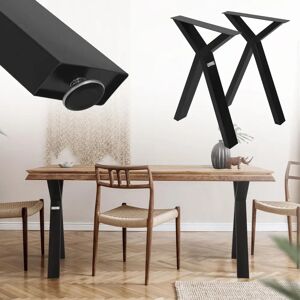 ML-Design Zestaw 2 Stalowych Nóg do Stołu w Kształcie X - Styl Industrialny ML-Design Zestaw 2 Stalowych Nóg do Stołu w Kształcie X - Styl Industrialny