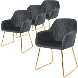 ML-Design Szare krzesła do jadalni z pluszu - Krzesła ML-Design Szare krzesła do jadalni z pluszu - Krzesła