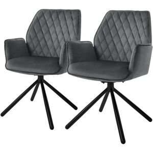 Sillas de Comedor Giratorias ML-Design - Terciopelo Antracita - Modernas y Ergonómicas Sillas de Comedor Giratorias ML-Design - Terciopelo Antracita - Modernas y Ergonómicas