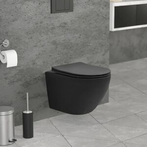 Toilette suspendue en céramique Sanita - chasse Tornado, noir, 49cm - Publicité Toilette suspendue en céramique Sanita - chasse Tornado, noir, 49cm - Publicité