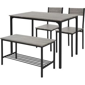 ML-DESIGN Zestaw Jadalniany - Szary, 4 Elementy, Oszczędza Miejsce ML-DESIGN Zestaw Jadalniany - Szary, 4 Elementy, Oszczędza Miejsce