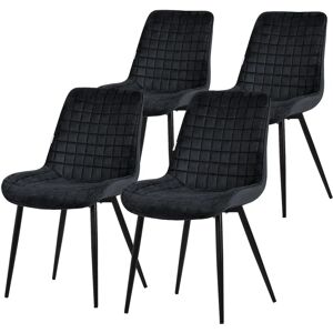 ML-DESIGN Schwarze Samt Esstischstühle Set von 4 ML-DESIGN Schwarze Samt Esstischstühle Set von 4