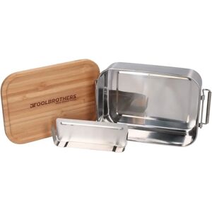 Toolbrothers Boîte à lunch en acier inoxydable avec couvercle en bambou - 1200 ml - Contenant alimentaire pour adultes et enfants - Publicité Toolbrothers Boîte à lunch en acier inoxydable avec couvercle en bambou - 1200 ml - Contenant alimentaire pour adultes et enfants - Publicité