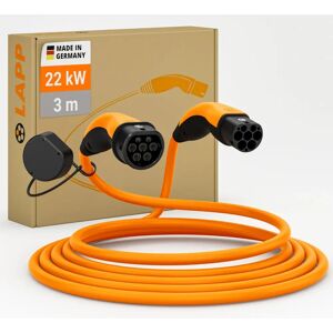 LAPP 75745 - Câble de recharge véhicules électriques - 3m, orange, 22kW - Publicité LAPP 75745 - Câble de recharge véhicules électriques - 3m, orange, 22kW - Publicité