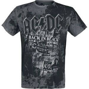 AC/DC Back in Black - Kortermet T-skjorte - S-XXL - Herre - Grå/svart AC/DC Back in Black - Kortermet T-skjorte - S-XXL - Herre - Grå/svart