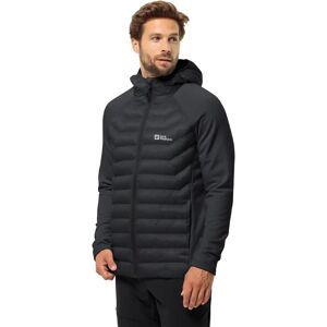 Jack Wolfskin Mens Routeburn Pro Water Resistant Hooded Hybrid Jacket - Black Jack Wolfskin Mens Routeburn Pro Water Resistant Hooded Hybrid Jacket - Black