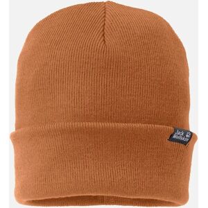 Jack Wolfskin Unisex Ribbed Knit Beanie Hat - Orange - Winter Jack Wolfskin Unisex Ribbed Knit Beanie Hat - Orange - Winter
