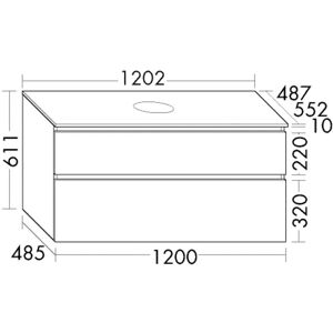 Burgbad Lin20 Waschtischunterschrank - Weiß, 1202x552x552mm Burgbad Lin20 Waschtischunterschrank - Weiß, 1202x552x552mm