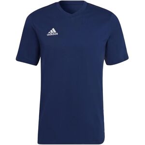 adidas HC0450 Blaue Kurzarm V-Ausschnitt Baumwoll T-Shirt adidas HC0450 Blaue Kurzarm V-Ausschnitt Baumwoll T-Shirt