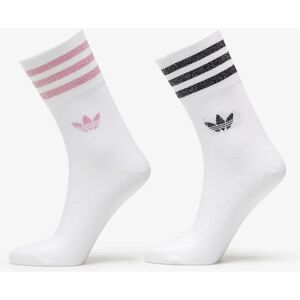 Chaussettes mi-mollet à paillettes adidas - 2 paires - Blanc - Publicité Chaussettes mi-mollet à paillettes adidas - 2 paires - Blanc - Publicité