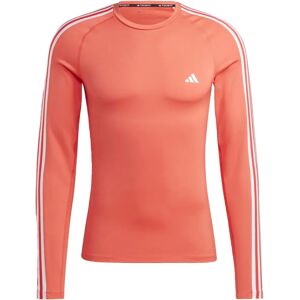 adidas Techfit 3-Stripes Training Long-Sleeve Top - Red adidas Techfit 3-Stripes Training Long-Sleeve Top - Red