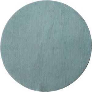 MERINOS Loft 37 Runder blauer Kunstfellteppich - Teppich MERINOS Loft 37 Runder blauer Kunstfellteppich - Teppich