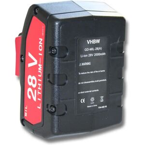 Batteria vhbw Milwaukee - 28V, 2000mAh Li-Ion - Compatibile con utensili Batteria vhbw Milwaukee - 28V, 2000mAh Li-Ion - Compatibile con utensili