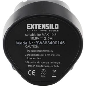 EXTENSILO Batteria Makita - 2500mAh, 10.8V, Li-ion - Batteria EXTENSILO Batteria Makita - 2500mAh, 10.8V, Li-ion - Batteria