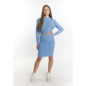 Mymo Himmelblau XL Cropped Strickpullover - Pullover Mymo Himmelblau XL Cropped Strickpullover - Pullover