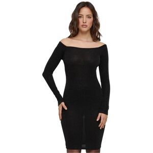 Urban Classics TB6144-Ladies Off Shoulder Longsleeve Glitter Dress black Urban Classics TB6144-Ladies Off Shoulder Longsleeve Glitter Dress black