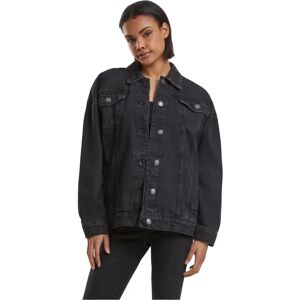 Giacca di jeans oversize per donne Urban Classics anni '90 nera lavata Giacca di jeans oversize per donne Urban Classics anni '90 nera lavata