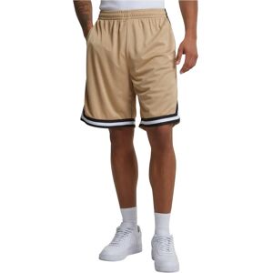 Urban Classics Herr Streifen Mesh Shorts - Unionbeige/Schwarz/Weiß - S - 100% Polyester Urban Classics Herr Streifen Mesh Shorts - Unionbeige/Schwarz/Weiß - S - 100% Polyester