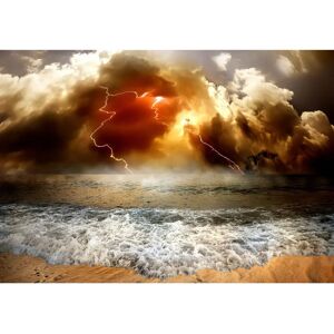 PAPERMOON Strand mit Gewitter Fototapete - Wandtapete PAPERMOON Strand mit Gewitter Fototapete - Wandtapete