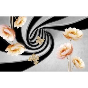 PAPERMOON Abstrakt 3D Blumen Tapete - Wandbild PAPERMOON Abstrakt 3D Blumen Tapete - Wandbild