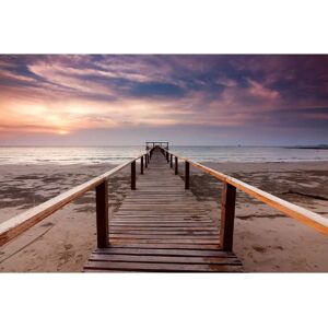 PAPERMOON Bunt Wandbild Steg am Strand - Fototapete PAPERMOON Bunt Wandbild Steg am Strand - Fototapete