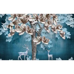 PAPERMOON Bunte Blumen und Hirsche Wandbild - Wandbild PAPERMOON Bunte Blumen und Hirsche Wandbild - Wandbild