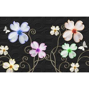 PAPERMOON Blumenmuster Fototapete - Bunt - 5m x 2,8m - Tapete PAPERMOON Blumenmuster Fototapete - Bunt - 5m x 2,8m - Tapete