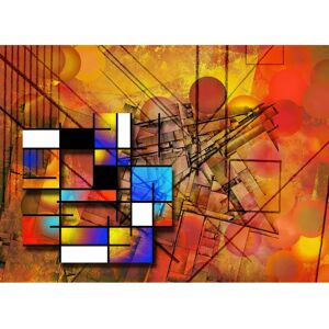 PAPERMOON Moderne Kunst Abstrakte Malerei 3D Geometrisch Tapete PAPERMOON Moderne Kunst Abstrakte Malerei 3D Geometrisch Tapete