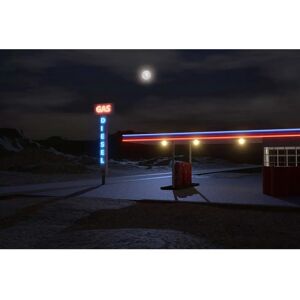 PAPERMOON Retro Tankstelle Route 66 3D Tapete - Tapete PAPERMOON Retro Tankstelle Route 66 3D Tapete - Tapete
