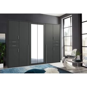 Wimex Vegas Kleiderschrank - 8 Spiegeltüren - Modernes Grau-Finish Wimex Vegas Kleiderschrank - 8 Spiegeltüren - Modernes Grau-Finish