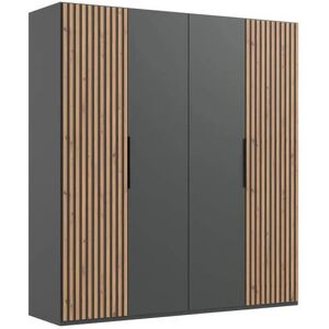 WIMEX Andorra Drehtürenschrank - 4-Türen, 200x58x216cm, Schwarz WIMEX Andorra Drehtürenschrank - 4-Türen, 200x58x216cm, Schwarz