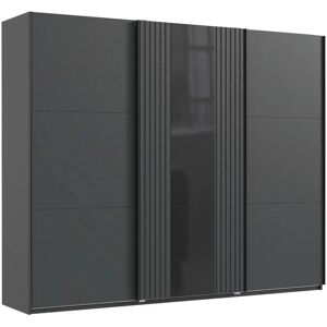 WIMEX Atlanta Kleiderschrank - Graphit/Schwarz Glas/Akustikpaneel - 250cm Breit WIMEX Atlanta Kleiderschrank - Graphit/Schwarz Glas/Akustikpaneel - 250cm Breit