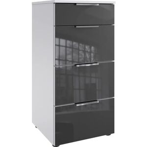 WIMEX Level36 C Sideboard - Weiß/Glas Grau, 41x84x41cm WIMEX Level36 C Sideboard - Weiß/Glas Grau, 41x84x41cm