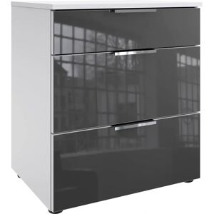 WIMEX Level36 C Nachttisch - 3 Schubladen, Weiß/Glas Grau, Kompakt WIMEX Level36 C Nachttisch - 3 Schubladen, Weiß/Glas Grau, Kompakt