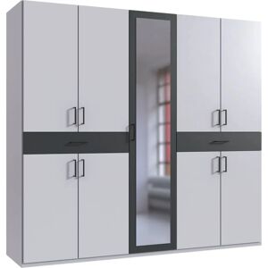 WIMEX Tibet Kleiderschrank - 9 Türen, Weiß/Graphit WIMEX Tibet Kleiderschrank - 9 Türen, Weiß/Graphit
