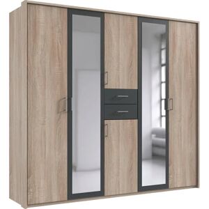 WIMEX Diver Kleiderschrank - Spiegel & Schubladen - 225cm WIMEX Diver Kleiderschrank - Spiegel & Schubladen - 225cm