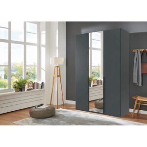WIMEX Mugano Kleiderschrank - Graphit, Schwarze Griffe - 135cm breit - Schrank WIMEX Mugano Kleiderschrank - Graphit, Schwarze Griffe - 135cm breit - Schrank