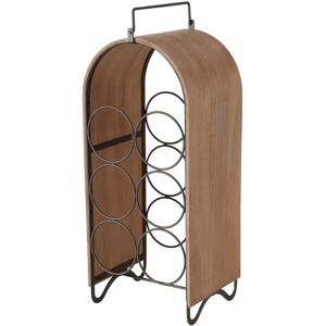 Support bouteille de vin Boltze - Noir, Métal naturel, Bois - Porte-bouteilles - Publicité Support bouteille de vin Boltze - Noir, Métal naturel, Bois - Porte-bouteilles - Publicité