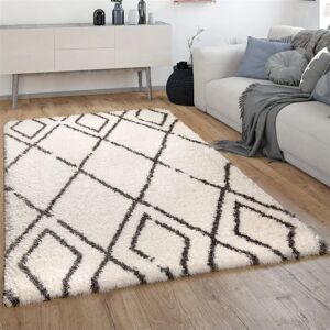 Tappeto a Pelo Lungo Paco Home - Motivo Diamante Scandinavo - OEKO-TEX 100 Tappeto a Pelo Lungo Paco Home - Motivo Diamante Scandinavo - OEKO-TEX 100