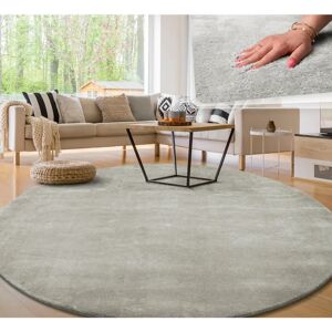 Paco Home - Tappeto rotondo argento 200cm - Decorazione soggiorno Paco Home - Tappeto rotondo argento 200cm - Decorazione soggiorno